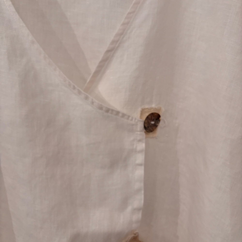 4 Love And Liberty Johnny Was Linen Crochet Embroidered Wrap Style Top Size M - Picture 6 of 16